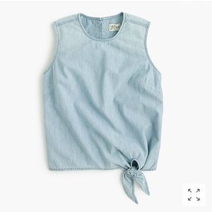 Chambray J Crew Tie Waist Top